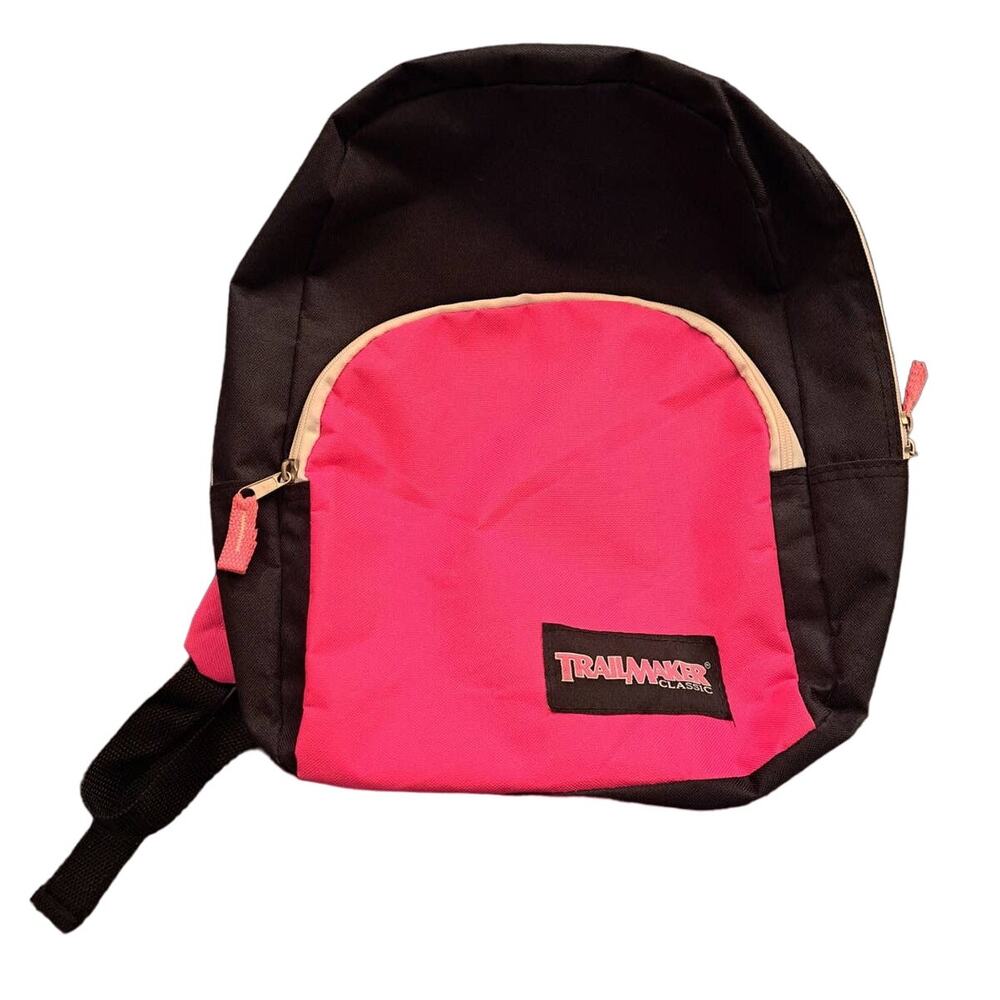 Girls Black & Pink Zipper Backpack
